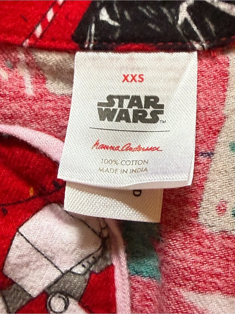 Hanna Andersson Adult Star Wars Holiday Flannel Pajama Set Red XXS Pants & Shirt